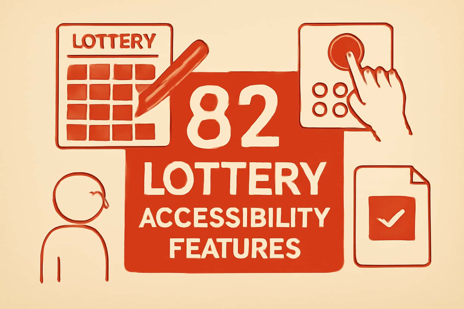 Informational scene depicting 82 Lottery Accessibility Features.