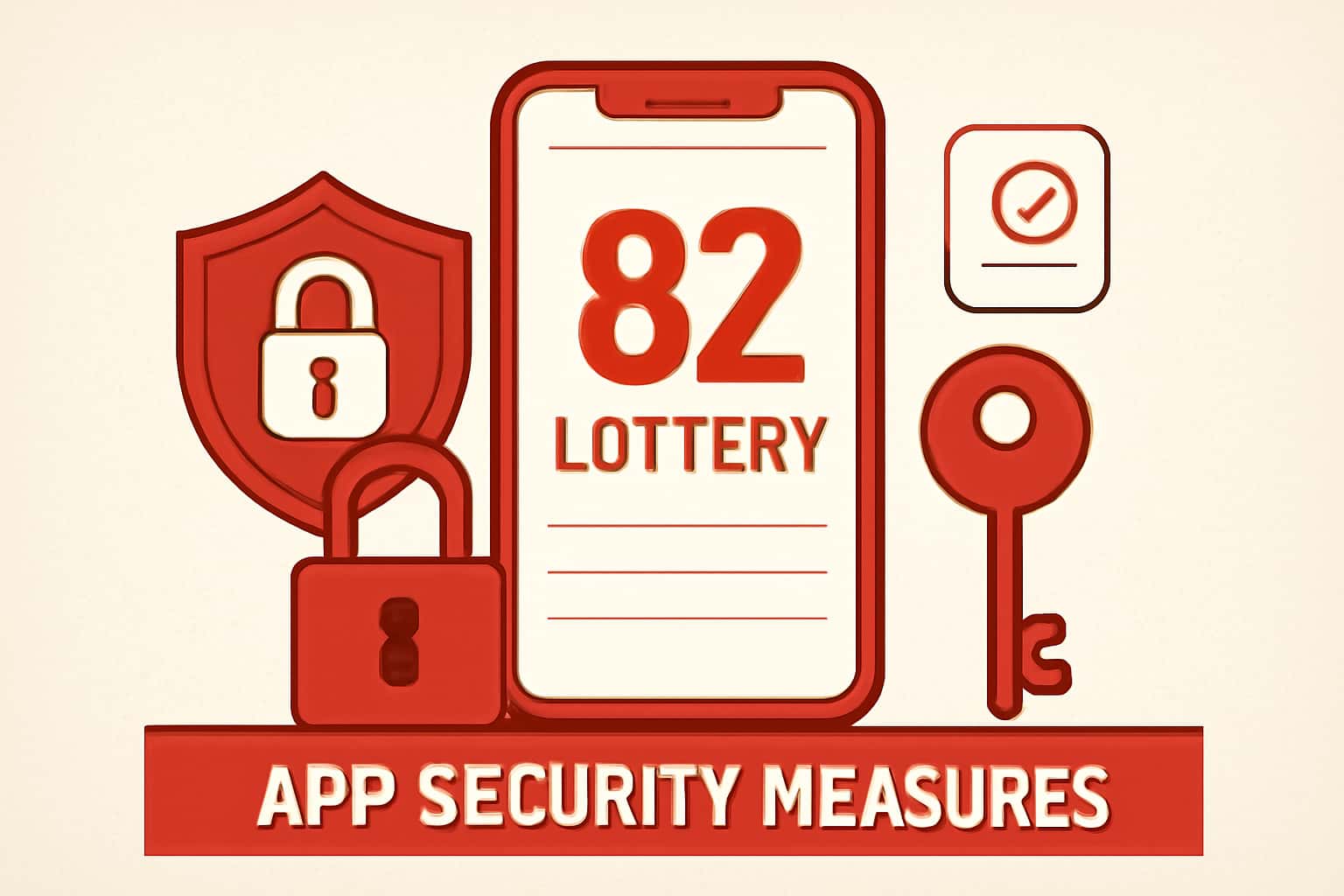 Informational image illustrating security measures for the 82 Lottery app.