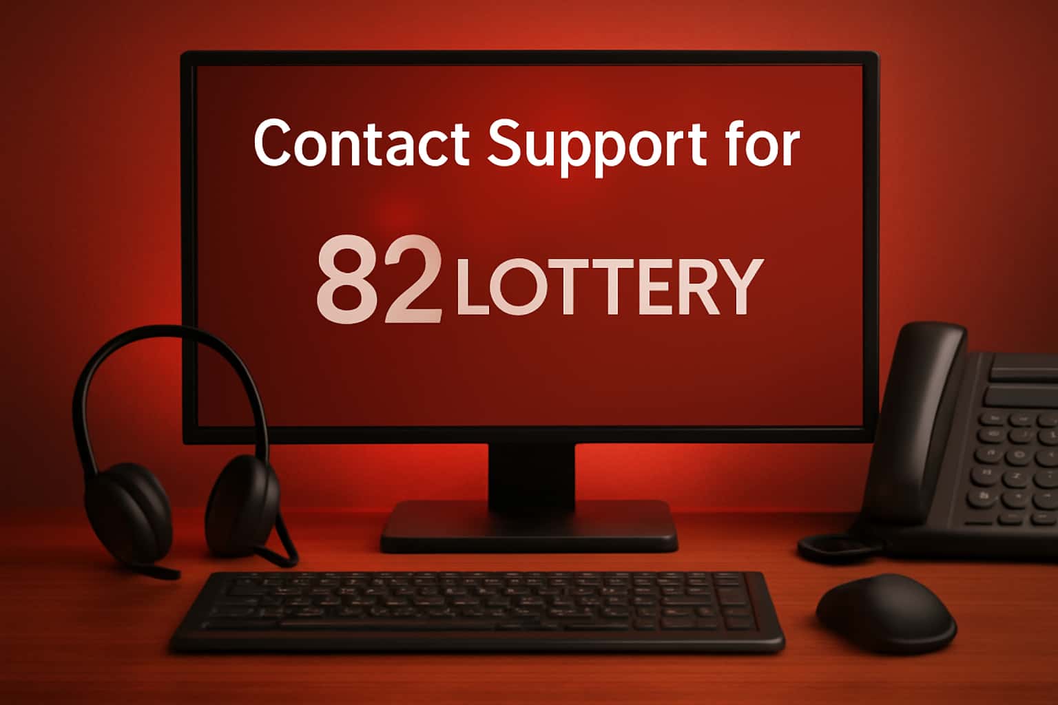 Visual representation of support services for 82 Lottery, focusing on accessibility and assistance.