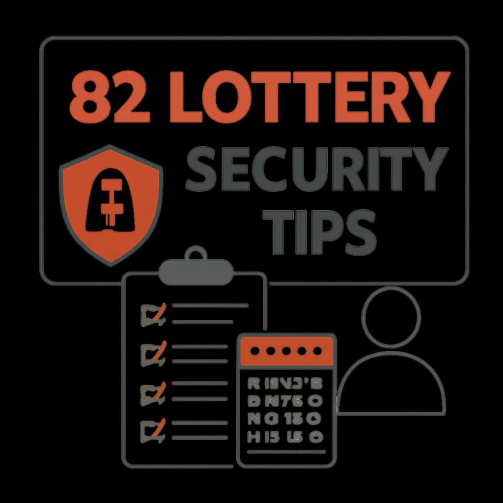 Illustration depicting various 82 Lottery Security Tips.