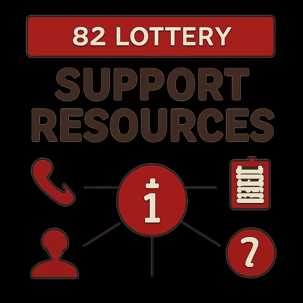 An educational diagram about 82 Lottery Support Resources.