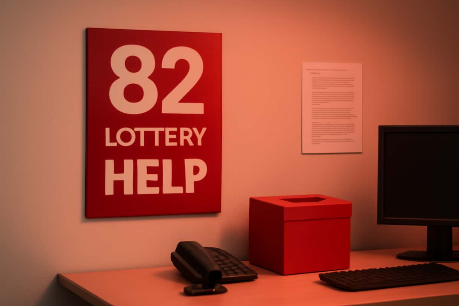 An informational scene about 82 Lottery Help with clear branding.