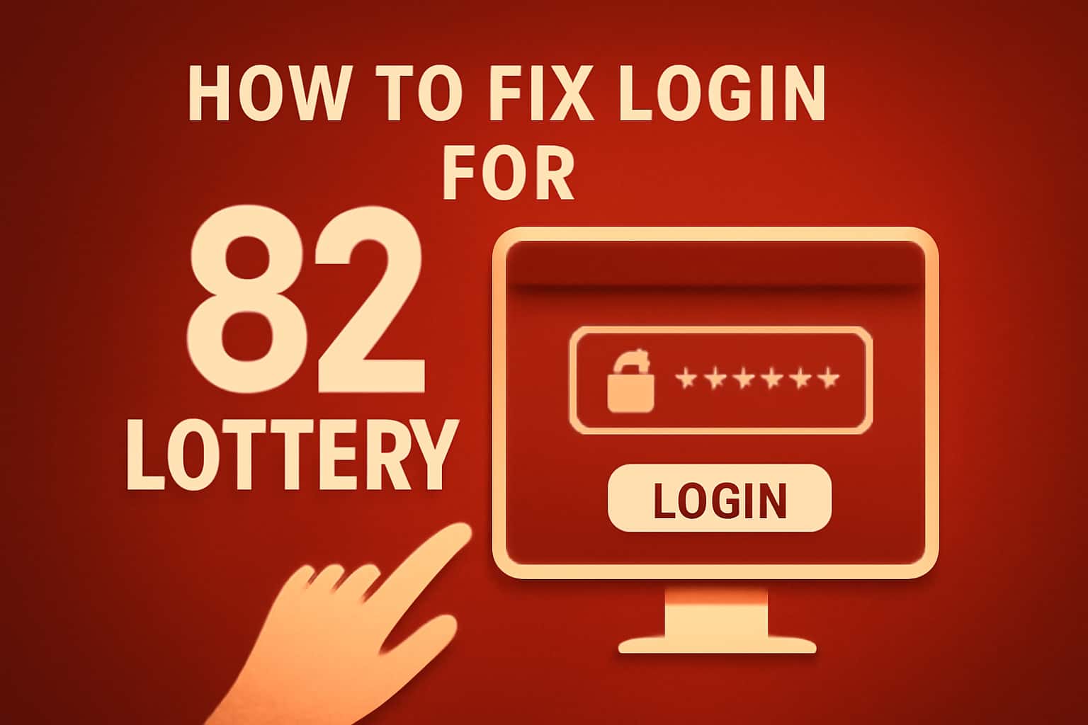 Informational scene about fixing login issues for 82 Lottery.