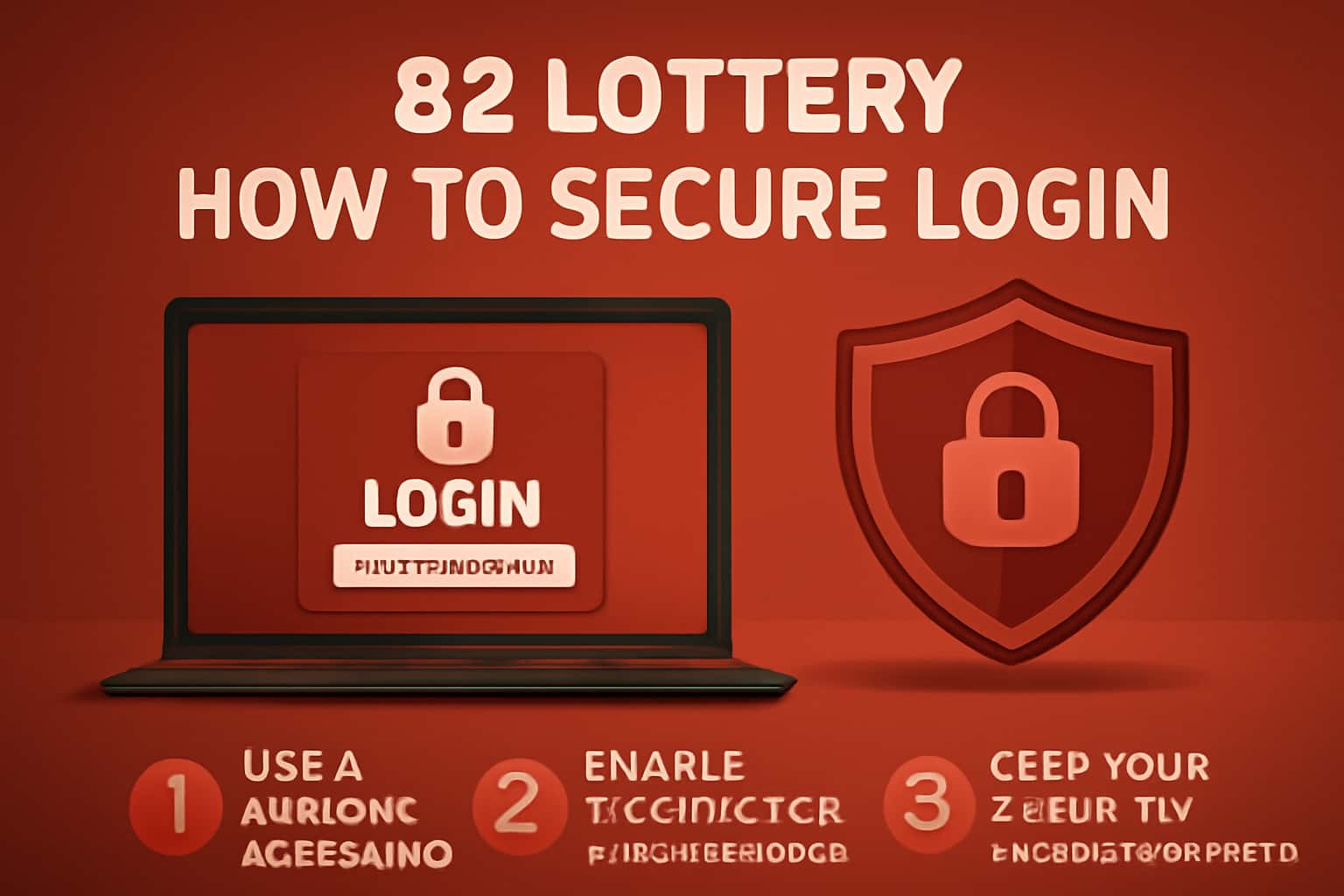 An educational scene illustrating the concept of securing 82 Lottery login with high-tech elements.